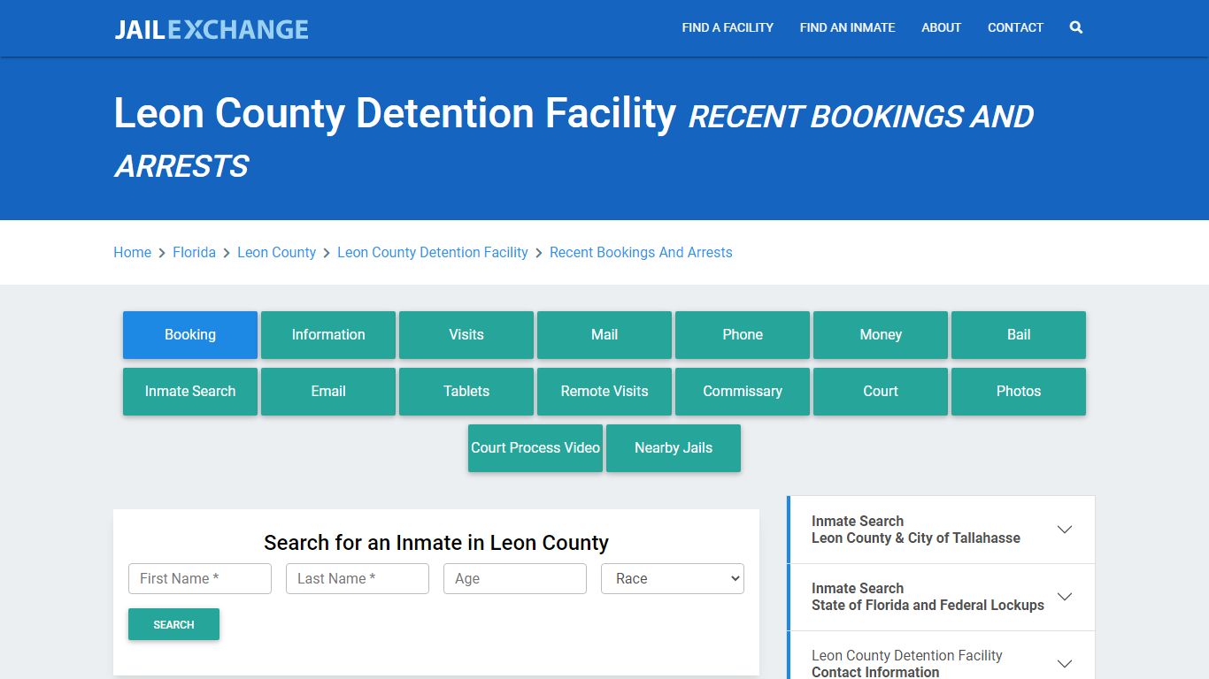 Leon County Detention Facility Recent Bookings And Arrests - Jail Exchange